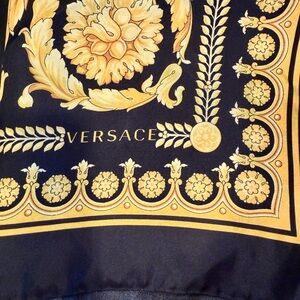 Versace Black and Yellow Floral Scarf